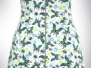 ladies off shoulder dress 3D Model