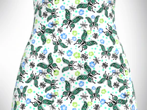ladies off shoulder dress 3D Model