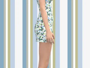 ladies off shoulder dress 3D Model
