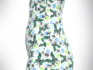 ladies off shoulder dress 3D Model