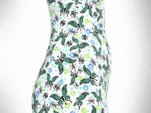 ladies off shoulder dress Modello 3D