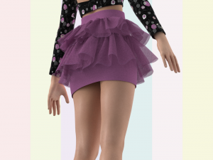 ladies ballerina skirt and top dancing 3D Model