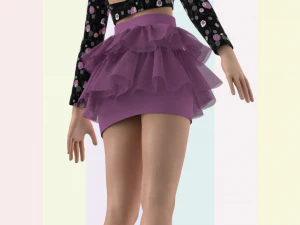 ladies ballerina skirt and top dancing 3D Model