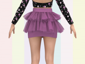 ladies ballerina skirt and top dancing 3D Model