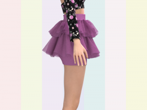 ladies ballerina skirt and top dancing 3D Model