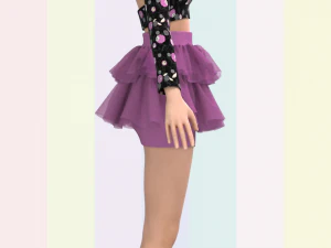 ladies ballerina skirt and top dancing 3D Model