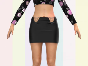 여성용 미니 스커트와 상의 3D 모델