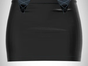 여성용 미니 스커트와 상의 3D 모델