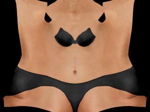 여성용 미니 스커트와 상의 3D 모델