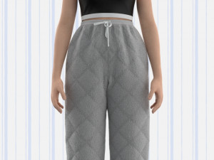 ladies racerback top and quilted trouser 3D 模型