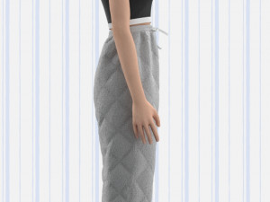 ladies racerback top and quilted trouser 3D Модель