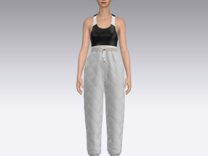ladies racerback top and quilted trouser 3D Модель