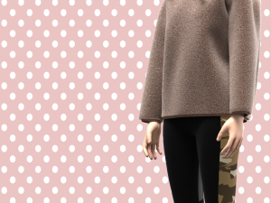 ladies plush hoodie 3D 模型