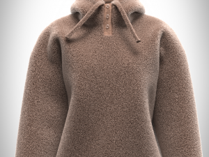 ladies plush hoodie Modelo 3D