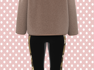 ladies plush hoodie Modelo 3D