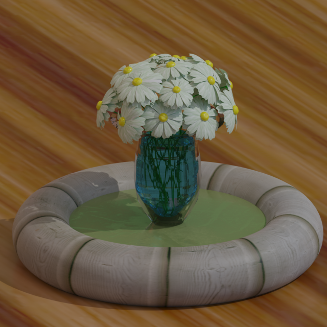 daisies in a vase 3Dモデル .c4d .max .obj .3ds .fbx .stl .blend 