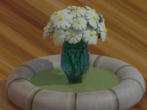 花瓶里的雏菊 3D 模型