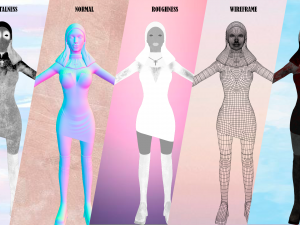 Nun-zombie Low-poly 3D Model