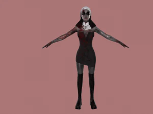 Nun-zombie Low-poly 3D Model