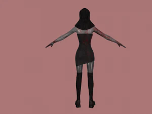 Nun-zombie Low-poly 3D Model