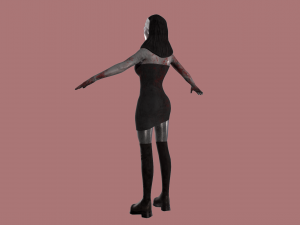 Nun-zombie Low-poly 3D Model