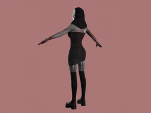 Nun-zombie Low-poly 3D Model