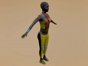 Amelia Female character cyberpunk style Low-poly Modèle 3D