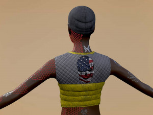 Amelia Female character cyberpunk style Low-poly Modèle 3D