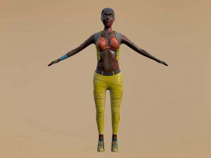 Amelia Female character cyberpunk style Low-poly Modèle 3D