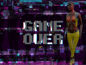 Amelia Female character cyberpunk style Low-poly Modèle 3D