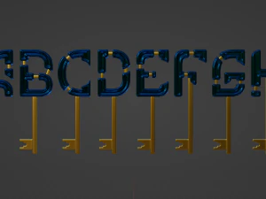 teclas do alfabeto Modelo 3D