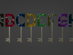 tasti dell'alfabeto Modello 3D