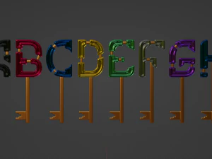 tasti dell'alfabeto Modello 3D