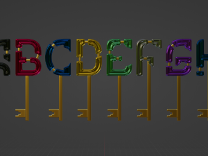 alphabet keys 3D Модель