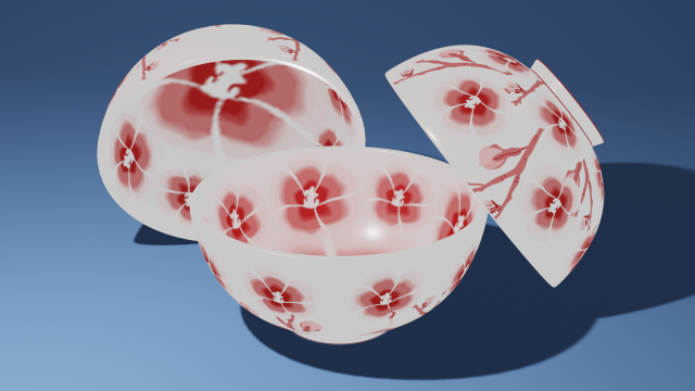 flower bowl 3D Model .c4d .max .obj .3ds .fbx .stl .blend 