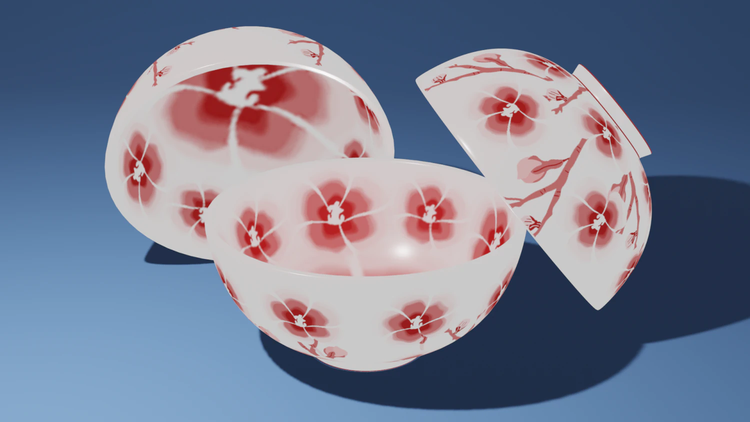 flower bowl 3D Model .c4d .max .obj .3ds .fbx .stl .blend 