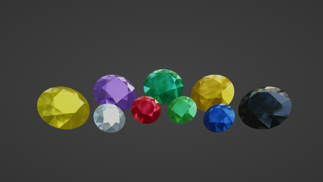 gemstones 3D Model .c4d .max .obj .3ds .fbx .stl .blend 