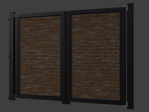 horizontal slat single gate Model 3D