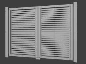 horizontal slat single gate 3D Model
