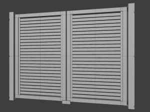 horizontal slat single gate 3D Model