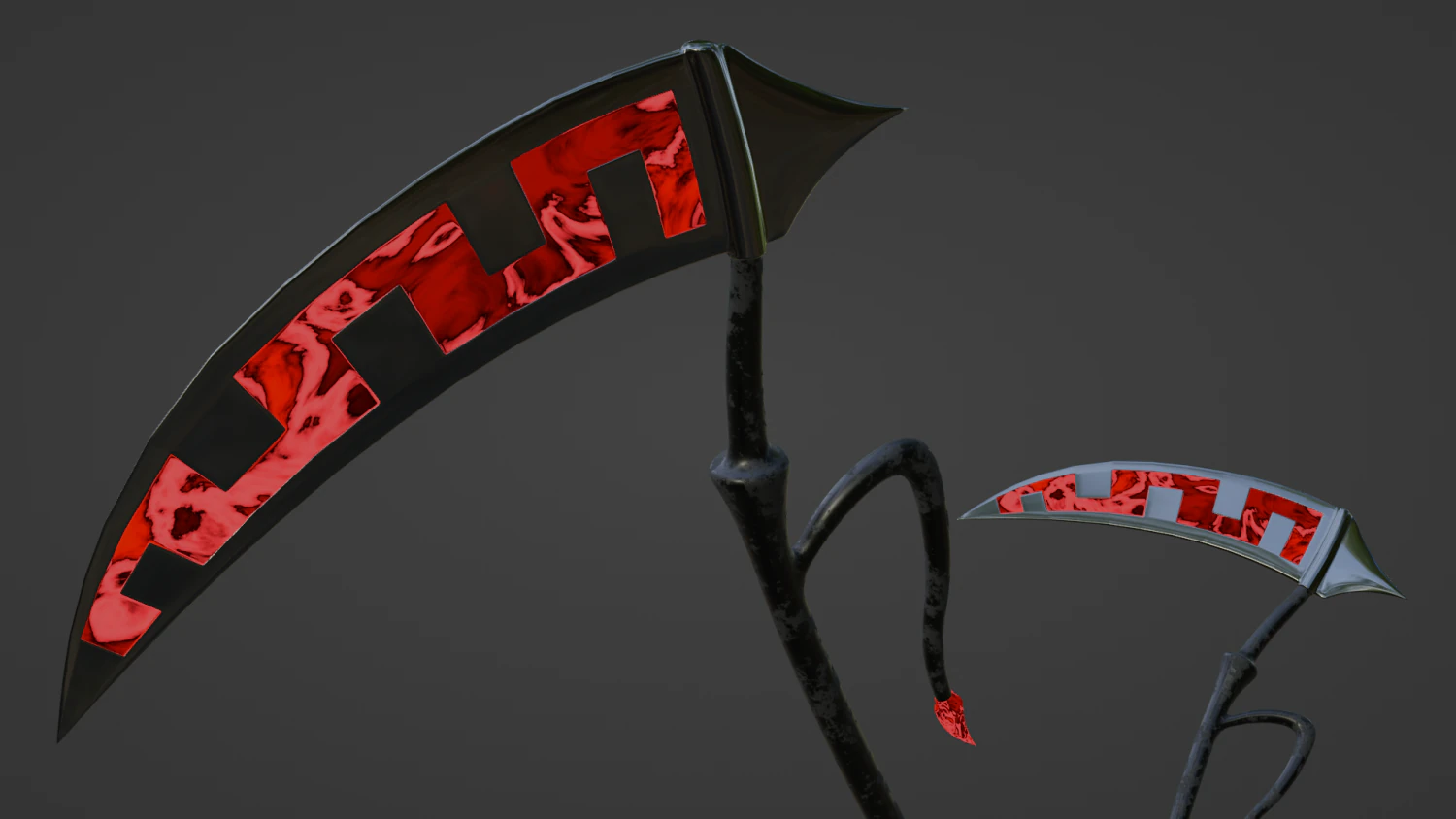 fantasy scythe 3D Model .c4d .max .obj .3ds .fbx .stl .blend