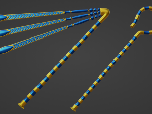 Egyptian Crook and Flail 3D 모델