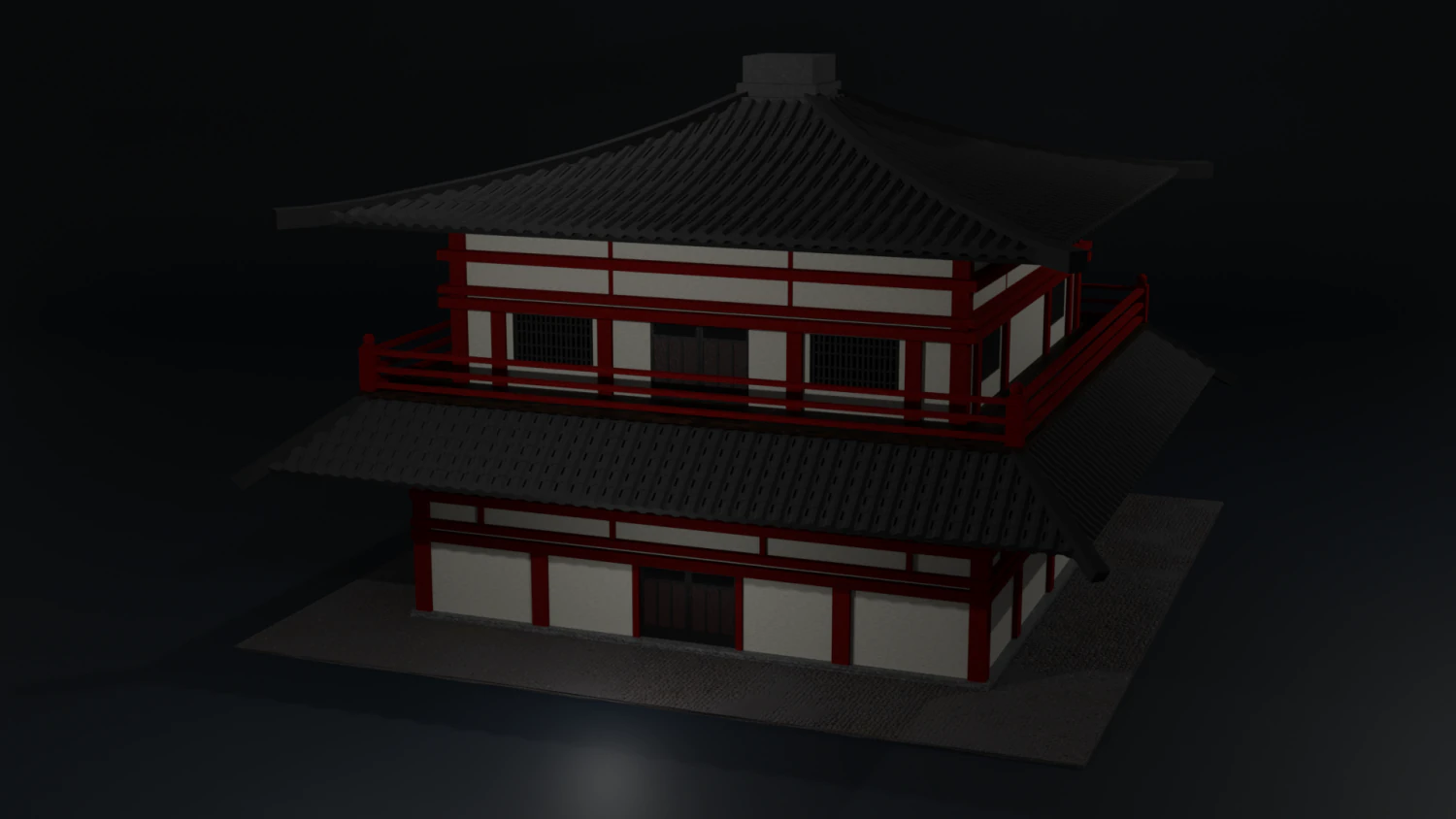 Chinese Two Floors Siheyuan 3D Model .c4d .max .obj .3ds .fbx .stl .blend 