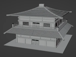 Chinese Two Floors Siheyuan 3D Model