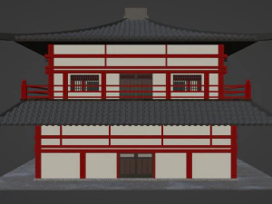 Chinese Two Floors Siheyuan 3D Model