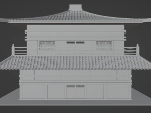 Chinese Two Floors Siheyuan 3D Model