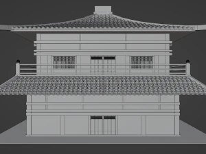 Chinese Two Floors Siheyuan 3D Model