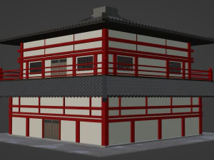 Chinese Two Floors Siheyuan 3D Model