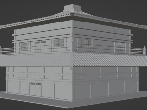 Chinese Two Floors Siheyuan 3Dモデル