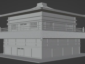 Chinese Two Floors Siheyuan 3D Model